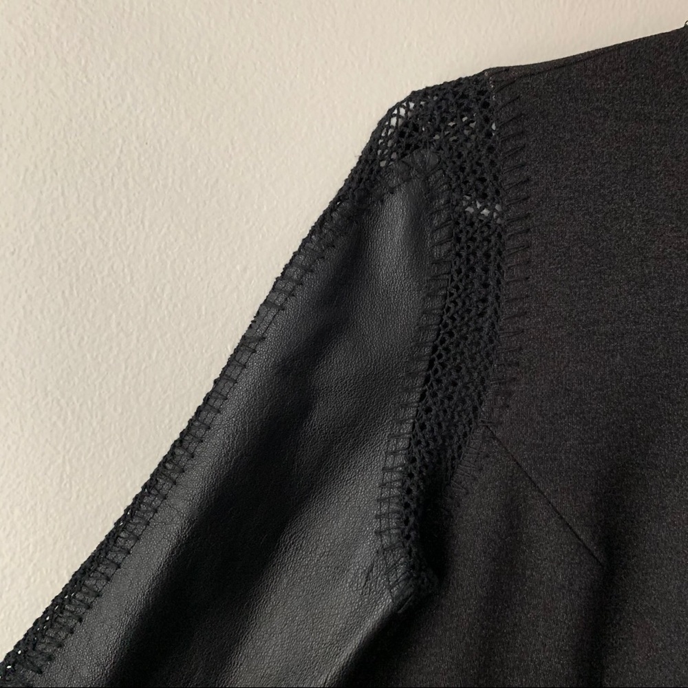 Stella & Jamie S Rio Knit Top Leather Sleeves - Picture 4 of 9